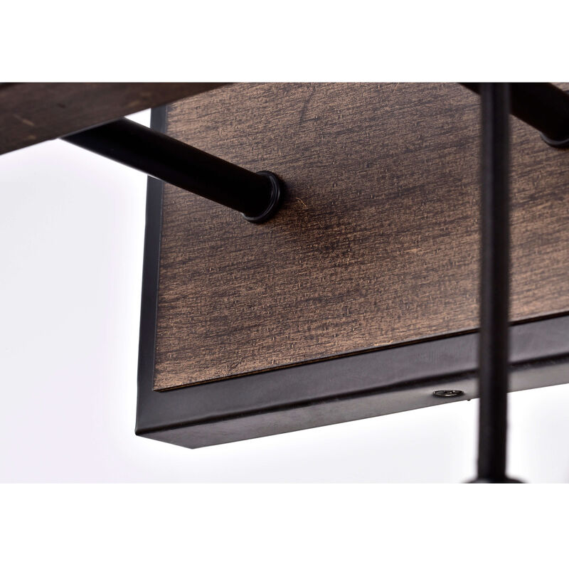 Dalia 6-light Antique Black and Faux Wood Grain Finish Wall Sconce image number 5