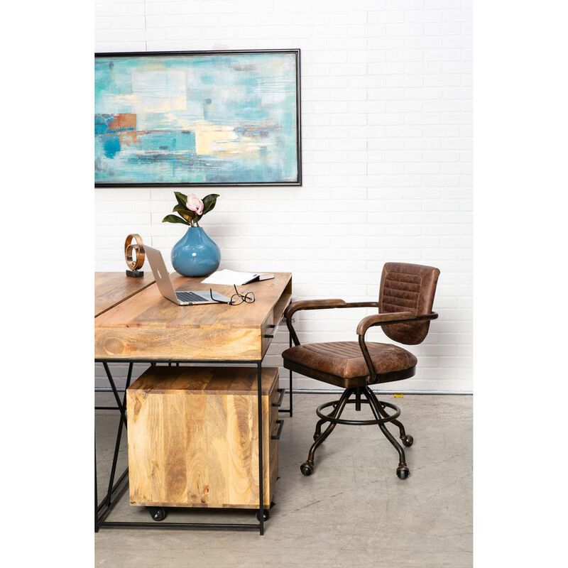 Foster Vintage Leather Desk Chair - Soft Brown, Belen Kox