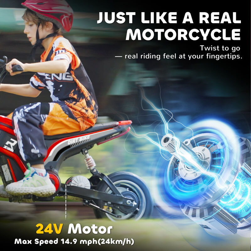 BreeBe 24V 350W Electric Dirt Bike Up to 15 MPH w/ Twist Grip Throttle image number 4