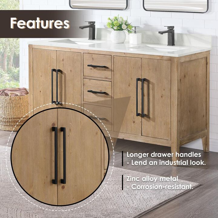 Altair Double Bathroom Cabinet Vanity Base in Top and Sink, no Mirror