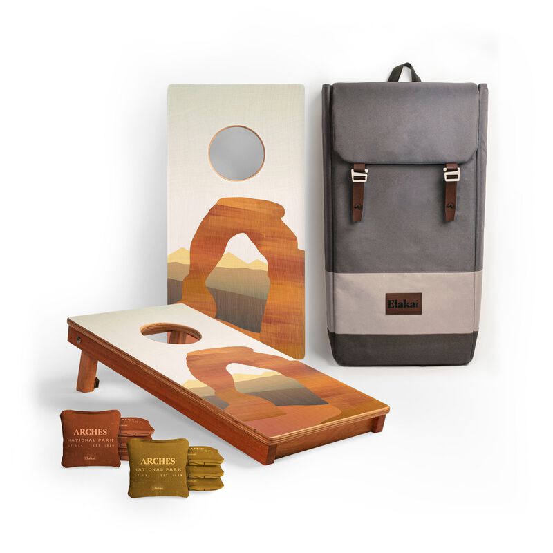 1ft x 2ft Graphic Wood Travel Cornhole Set | National Parks Inspired Collection image number 0