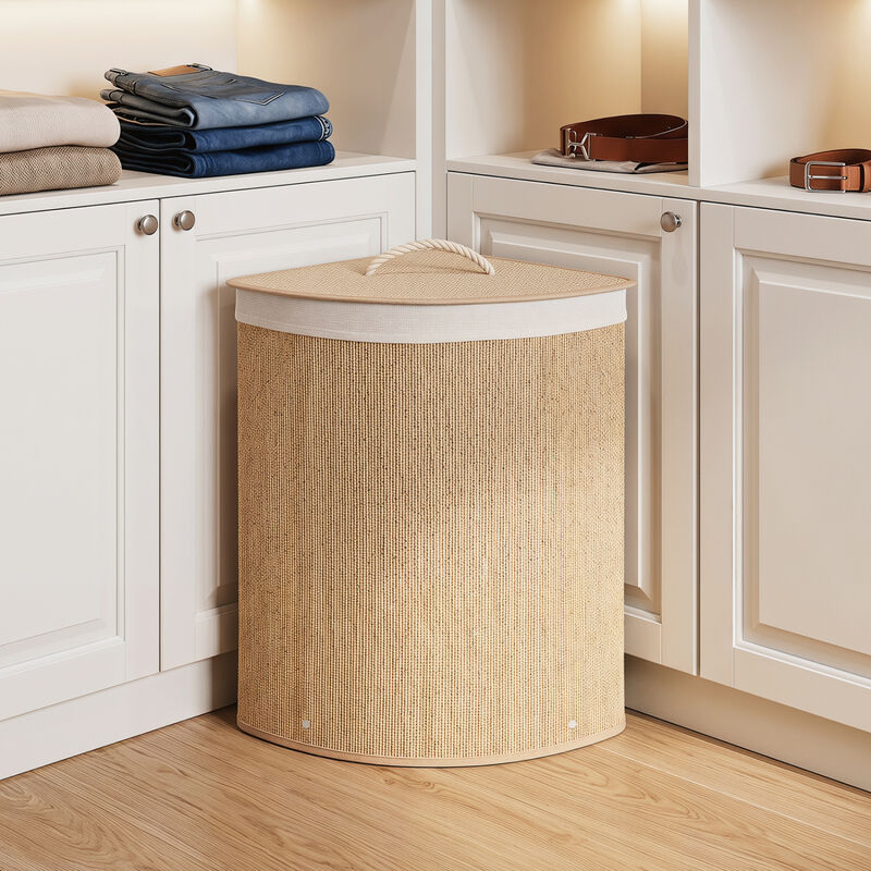 15 Gallon Wicker Laundry Hamper with Removable Liner and Lid image number 2