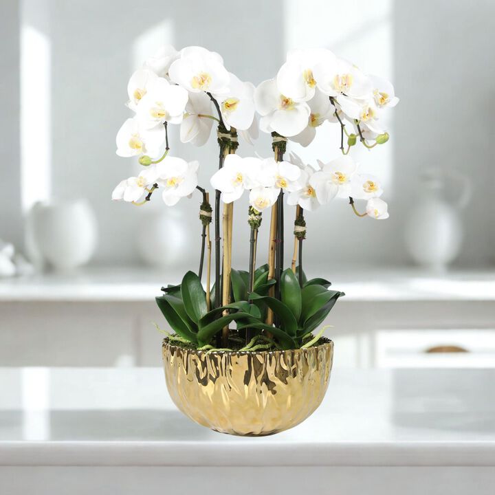 Faux Orchid Centerpiece Arrangement - 24"