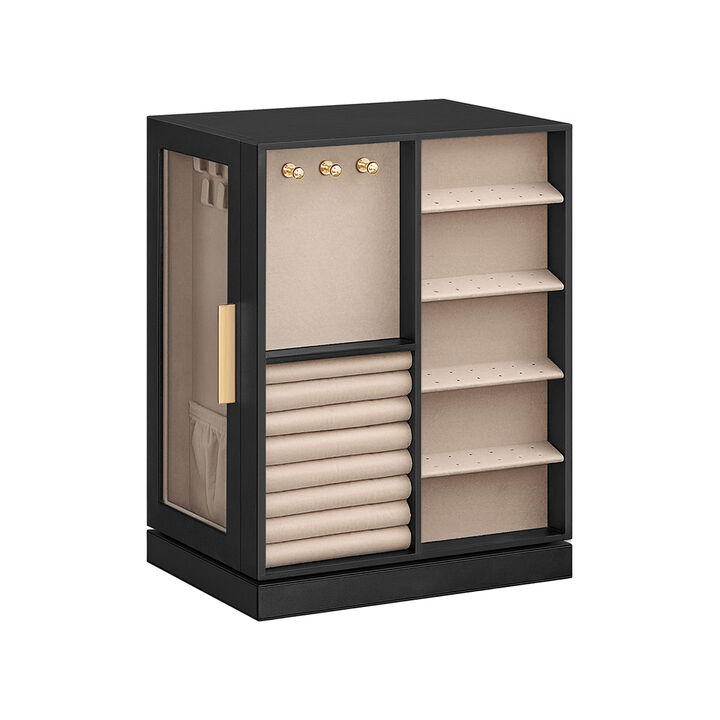360&deg; Rotating Jewelry Box with Multi-Layer Storage and Elegant Design