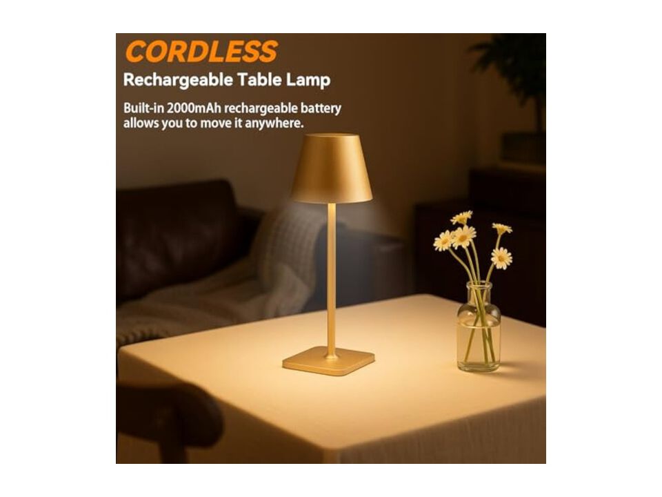 Rechargeable Cordless Touch Control 2 Pack Bottle Lamps For Camping 2000mAh