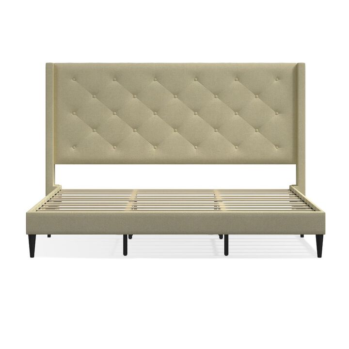 Rize Home Carrington King Platform Bed Beige