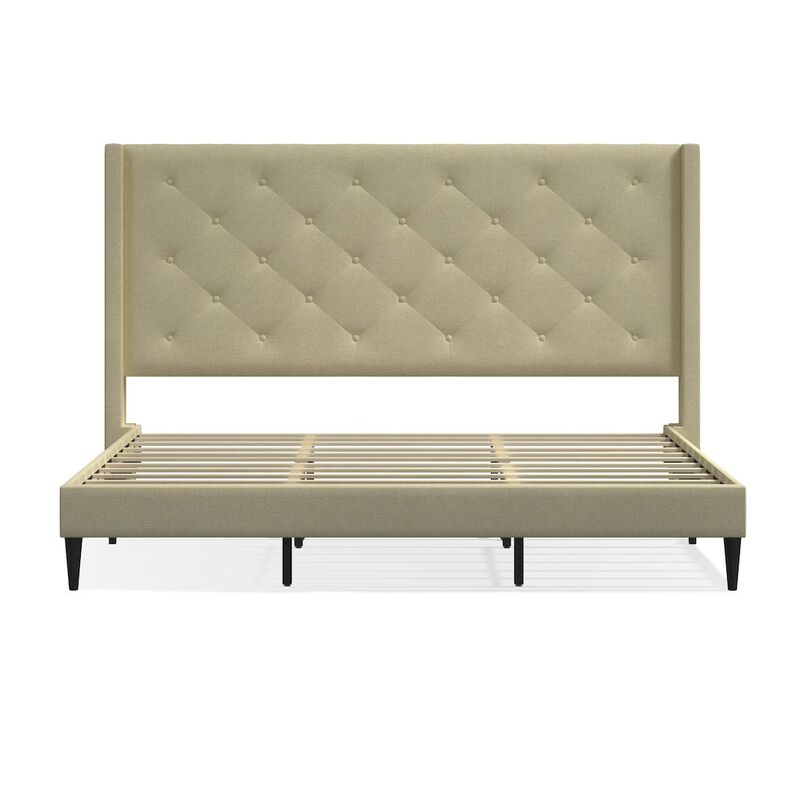 Rize Home Carrington King Platform Bed Beige image number 0