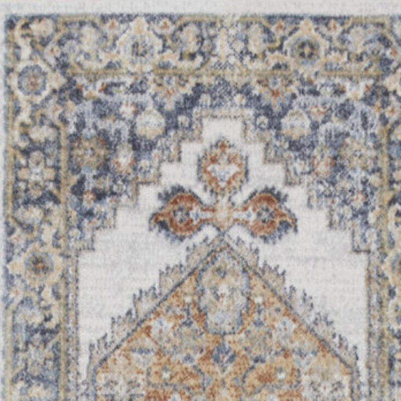 HomeRoots 12' Gray Oriental Power Loom Distressed Washable Runner Rug image number 0