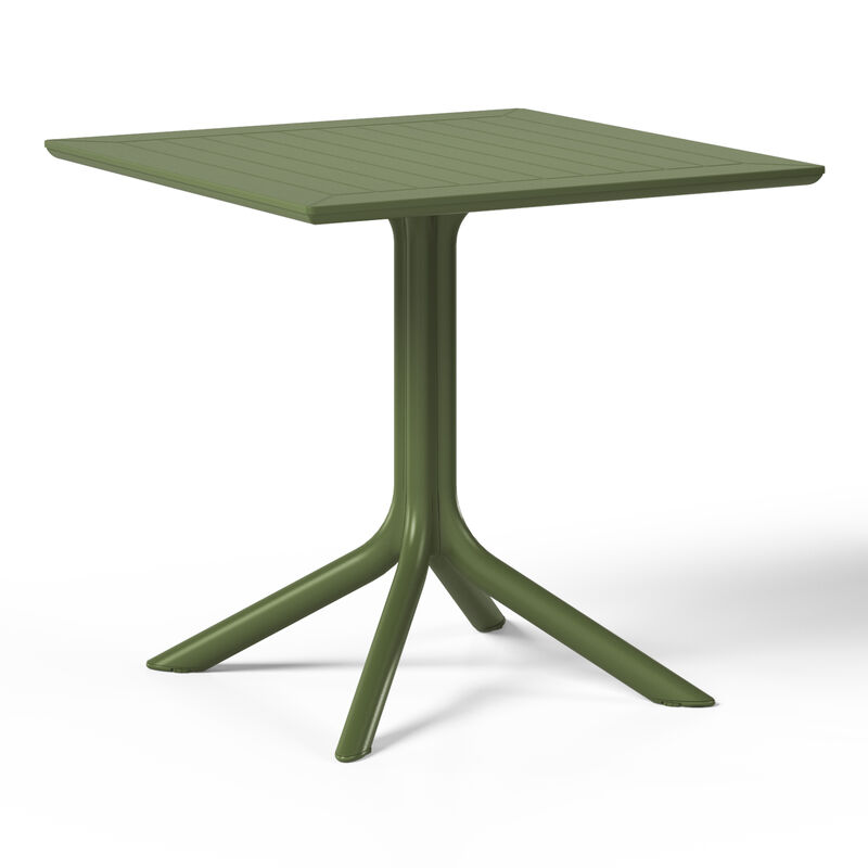 WestinTrends 31.5" Square Outdoor Plastic Resin Patio Dining Table for 4 image number 4