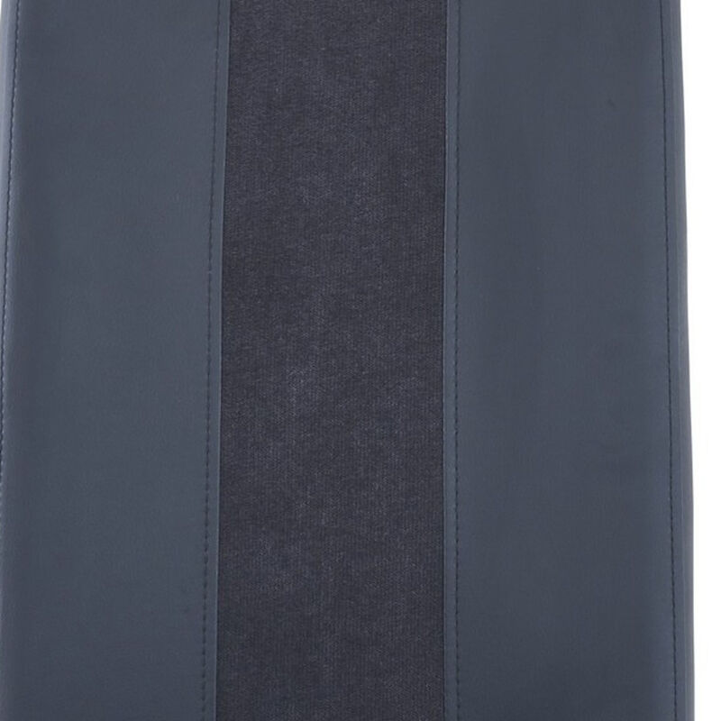 Hivvago Set of Four Black and Silver Upholstered Faux Leather Dining Side Chairs