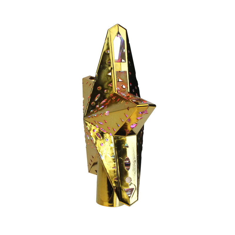 11.5" Lighted Gold Kaleidoscope Christmas Tree Topper - Multicolor LED Lights image number 1