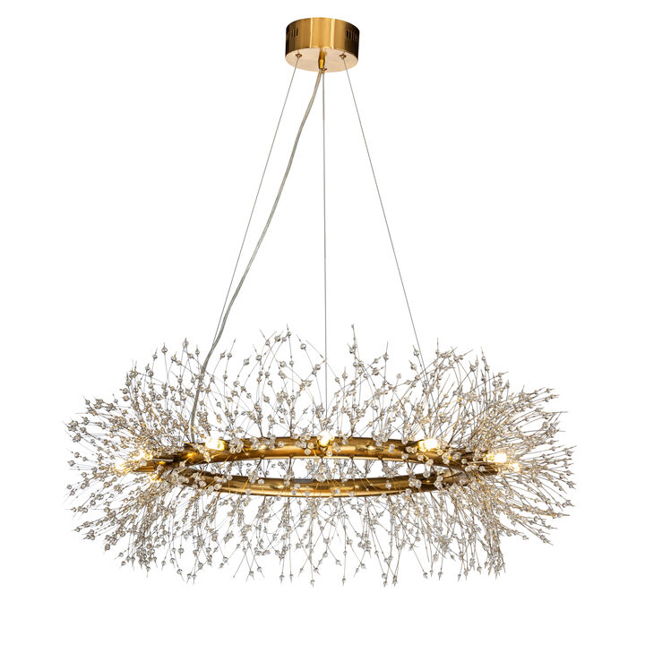 Modern Chandelier Crystal  Firework Round Pendant Ceiling Lighting For Dining Room