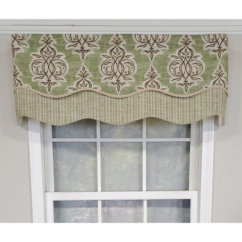 RLF Home Luxurious Modern Design Classic Jenna Glory Style Window Valance 50" x 16" Caramel