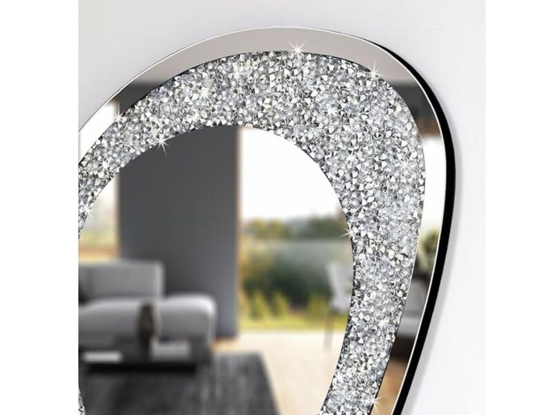 21.6x16" Irregular Oval Wall Mirror &ndash; Modern Diamond Decor Accent