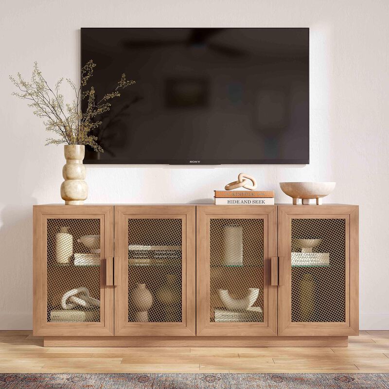 TOV Nolan Natural Wood Media Console, 72.2" W x 32.3" H image number 8