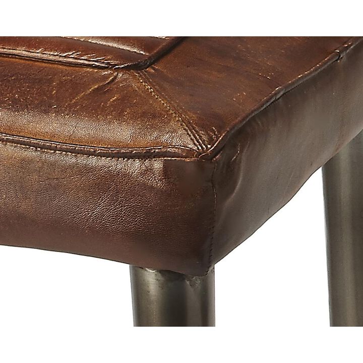 Butler Specialty Company Maxwell Leather 32 Bar Stool, Dark Brown