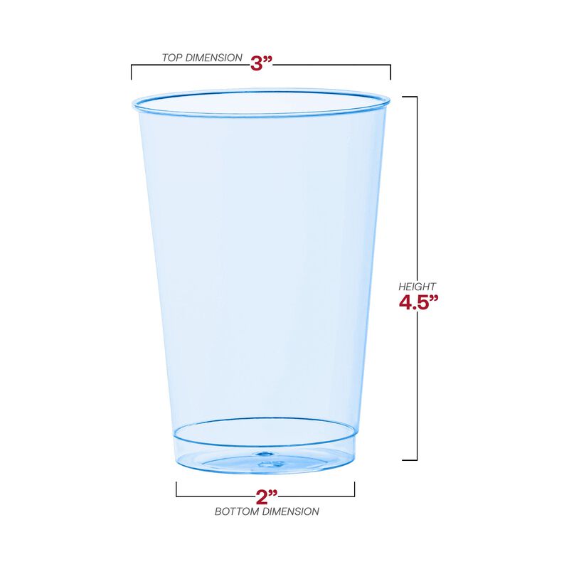 12 oz. Clear Blue Plastic Party Cups (240 Cups) image number 3