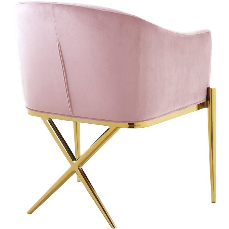 Meridian Furniture Xavier Pink Velvet Dining Chair