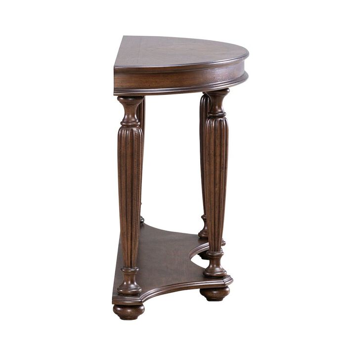 Liberty Furniture Allington Demilune Sofa Table for Living Room - Satin Sienna