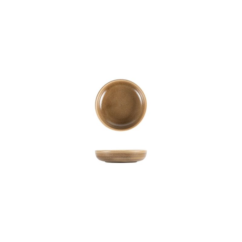 Terra Pott dia.4.25" h:1" 4 oz. Round Brown Vitrified Bowl (Set of 4) image number 4