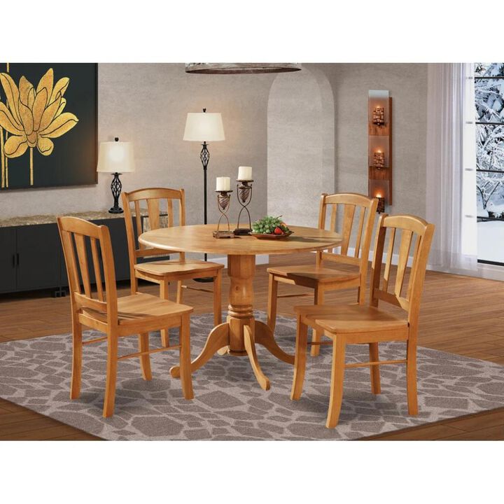 5 Pc small Kitchen Table and Chairs set-round Table and 4 dinette Chairs Chairs