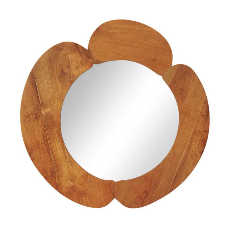 Hivvago Rustic Hanging Vanity Mirror with Teak Wood Frame