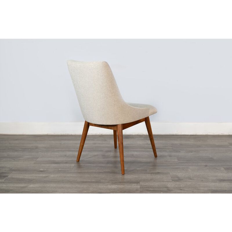 Sunny Designs Mid-Century Modern Upholstered Dining Chair, Wooden Legs (Set of 2) image number 3
