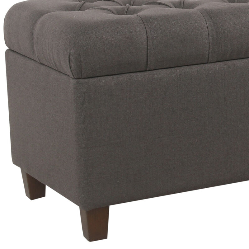 Medallion Print Fabric Upholstered Wooden Bench With Hinged Storage, Large, Blue and Cream image number 1