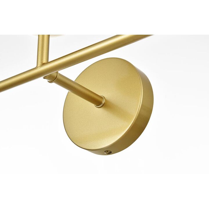 Living District Genesis 3 light Brass and Clear Bath Sconce