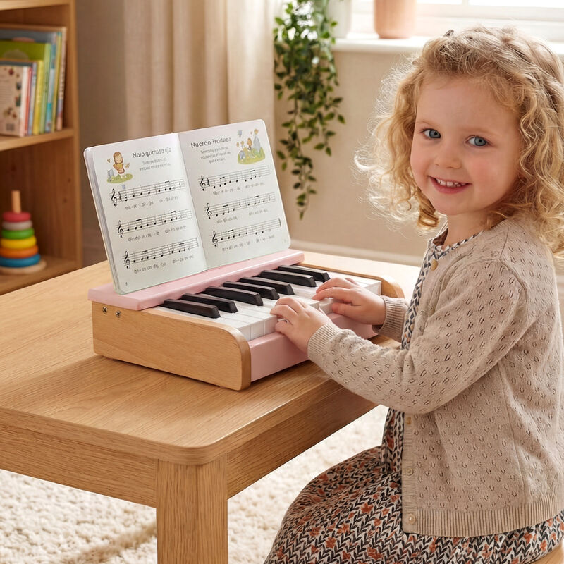 Wooden 18 Keys Piano for Children with Music Stand Removable image number 3