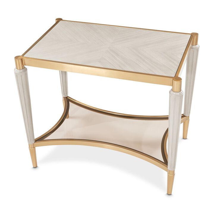 Michael Amini St. Charles End Table - Dove Gray