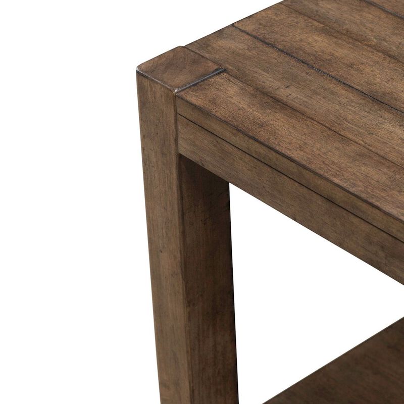 Liberty Furniture Broadmore Living Room Square Chairside Table - Cobblestone Brown image number 5