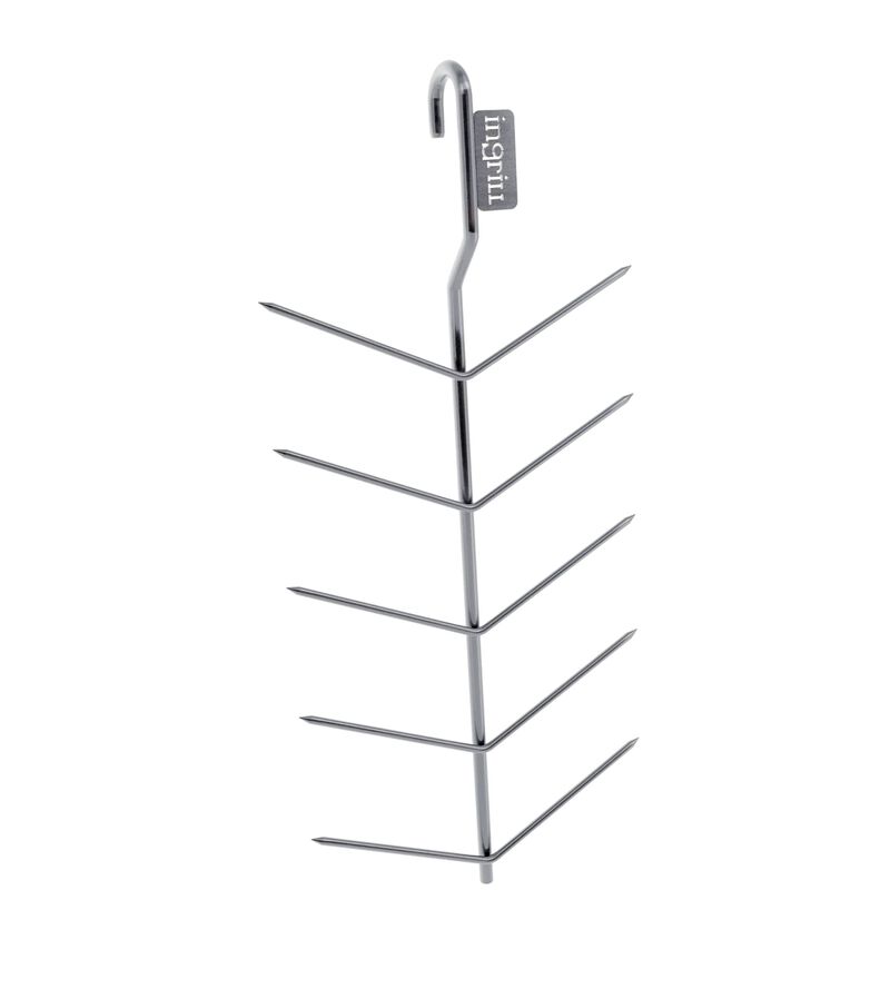 INGRILL Multi-Level Hanging Skewer Rack for Smoker & Barrel Grill &ndash; 304 Stainless Steel Vertical BBQ Rack for Sausages, Corn, Meat & Vegetables image number 0