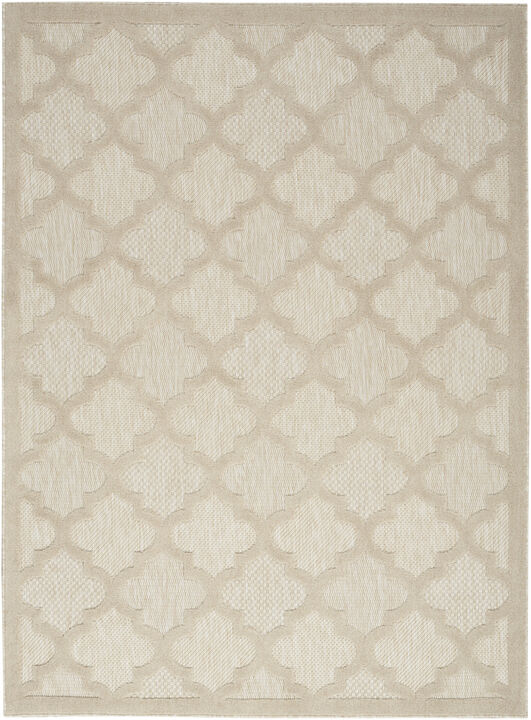 HomeRoots 4' X 6' Cream And Beige Trellis Indoor Outdoor Area Rug