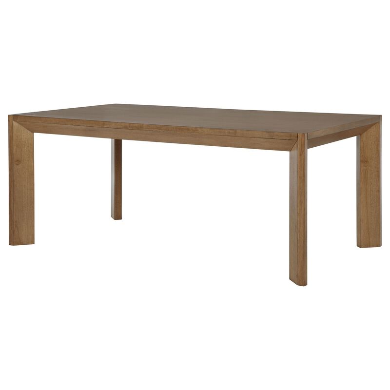 Rune Dining Table, Minimalist Rectangular Brown Hardwood 72 Inch - Benzara image number 3