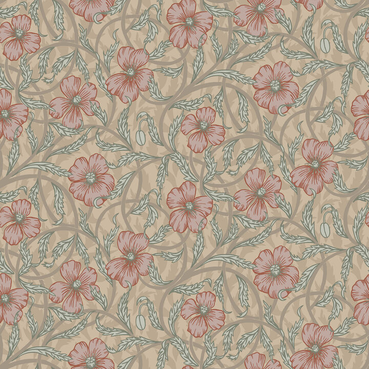Imogen Light Brown Floral Wallpaper