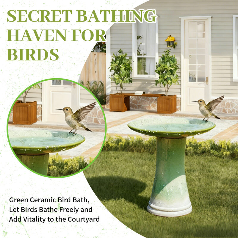 Slalhe Ceramic Bird Bath image number 3