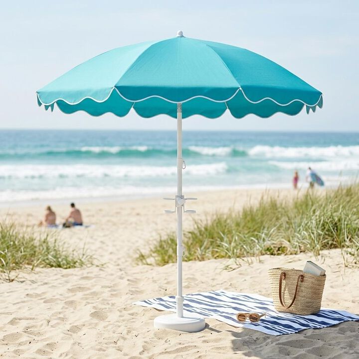 Outdoor 6.5 FT Beach Umbrella UPF 50+ with Sand Anchor for Beach Pool Patio