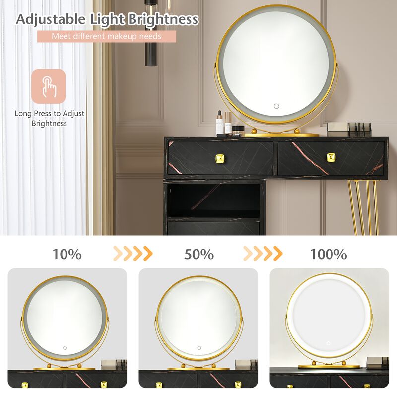 Modern Dressing Table with Storage Cabinet
