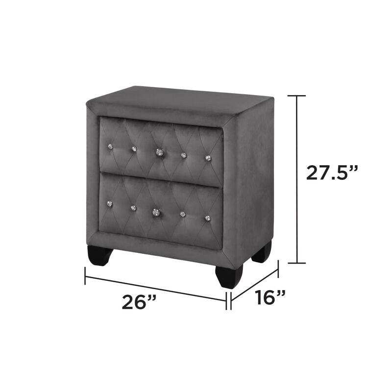 Ceralissiq Tufted 2-Drawer Nightstand image number 2