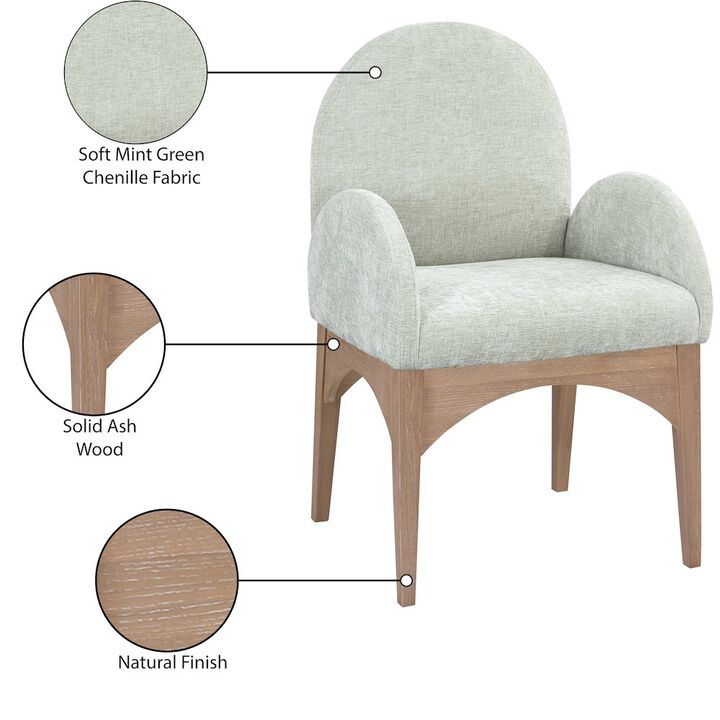Meridian Furniture Waldorf Mint Chenille Fabric Dining Chair