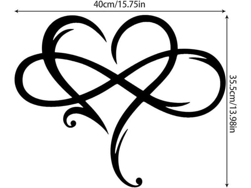 Infinity Heart Metal Wall Decor Love Sign Steel Art for Bedroom Living Room image number 2