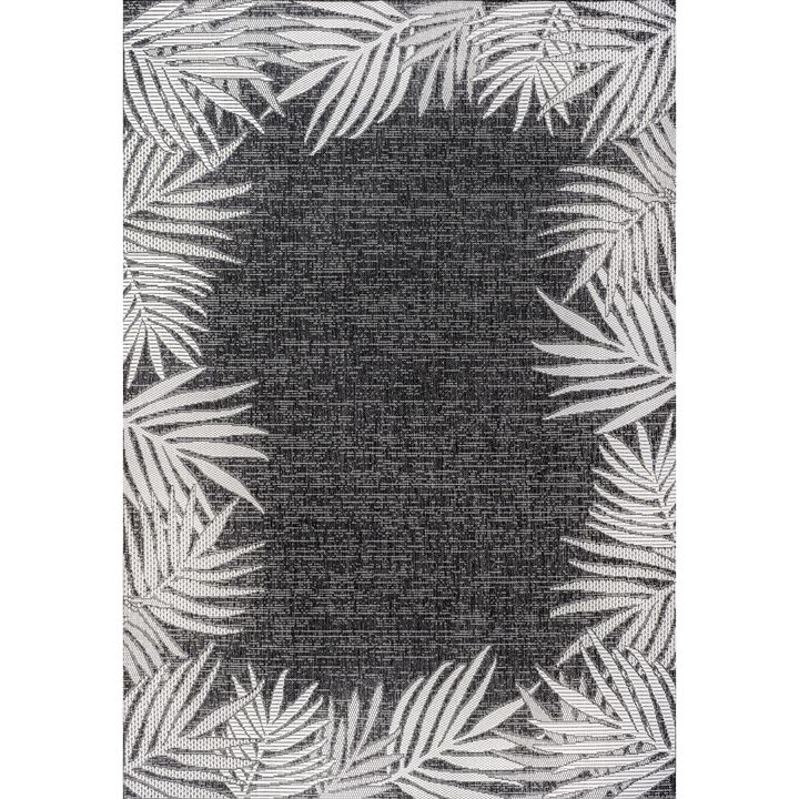 Isla Coastal Cottage Palm Frond Border Indoor/Outdoor Area Rug
