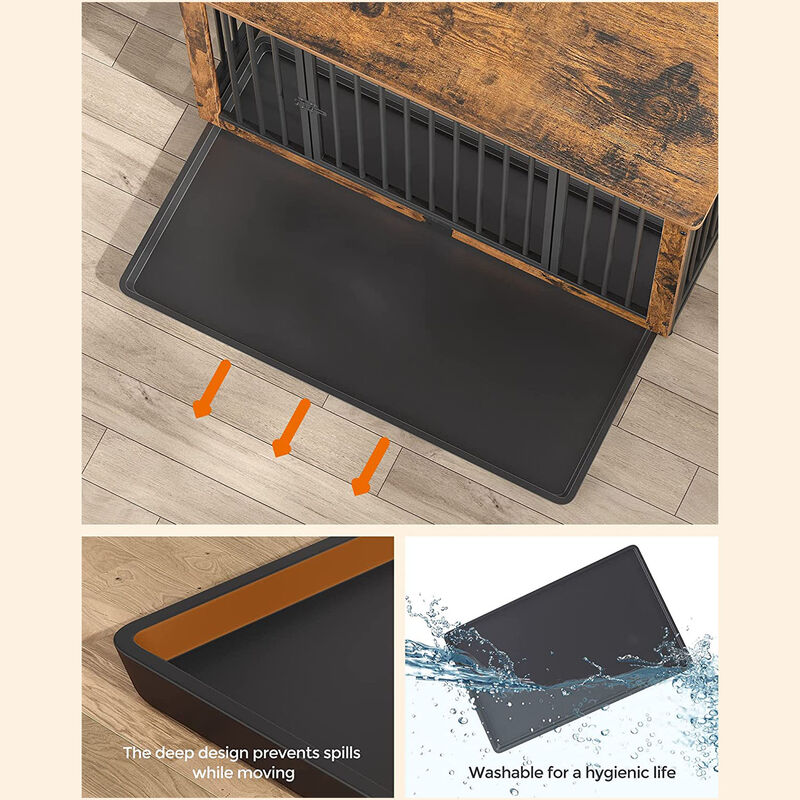 Metal Dog Crate for Indoor Use &ndash; Secure Kennel for Dogs Up to 70 lb with Dual Doors and Tray image number 3