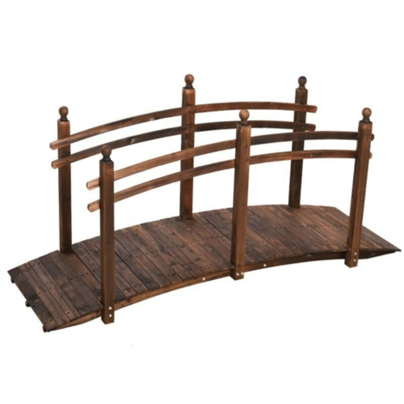Wooden Garden Bridge with Hand Rails for Outdoor Landscaping image number 0
