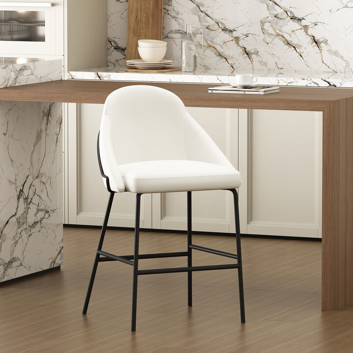 Gracie Counter Stool in White and Black