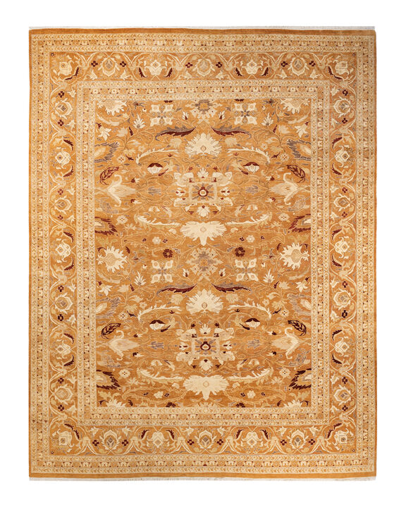 Eclectic, One-of-a-Kind Hand-Knotted Area Rug  - Brown, 9' 1" x 11' 7"