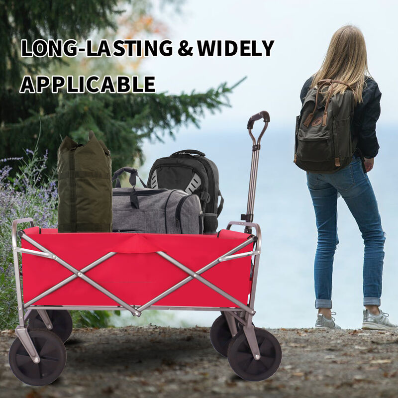 Outdoor Garden Multipurpose Micro Collapsible Beach Trolley Cart Camping Folding Wagon image number 6