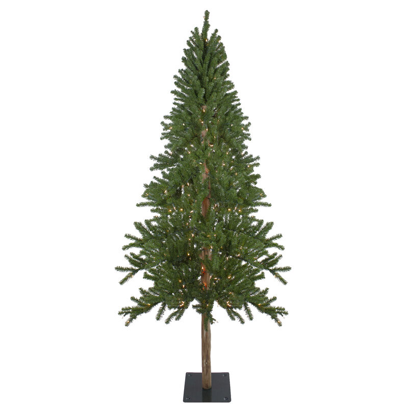 7' Pre-Lit Medium Alpine Artificial Christmas Tree  Clear Lights image number 1