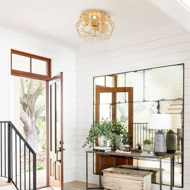 13" Bohemian 3-Light Flush Mount Ceiling Fan